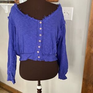 We the free golden road cardigan shirt free people womens size XS oversized butt